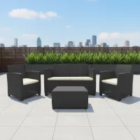  4-Piece Sofa Patio Set – Espresso