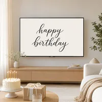 Minimalist Happy Birthday Printable | Instant Download Birthday Wall Art + TV Frame Art – Image 1