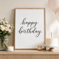 Minimalist Happy Birthday Printable | Instant Download Birthday Wall Art + TV Frame Art – Image 3