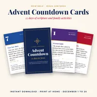 Jesus-Centered Advent Countdown Cards | Printable KJV Scripture and Family Activity Cards for December 1 to 25 – Image 1