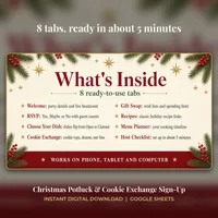 Christmas Potluck & Cookie Exchange Sign-Up | Editable Google Sheets Template with RSVP, Bring a Dish List, Cookie Swap and Gift Swap – Image 4