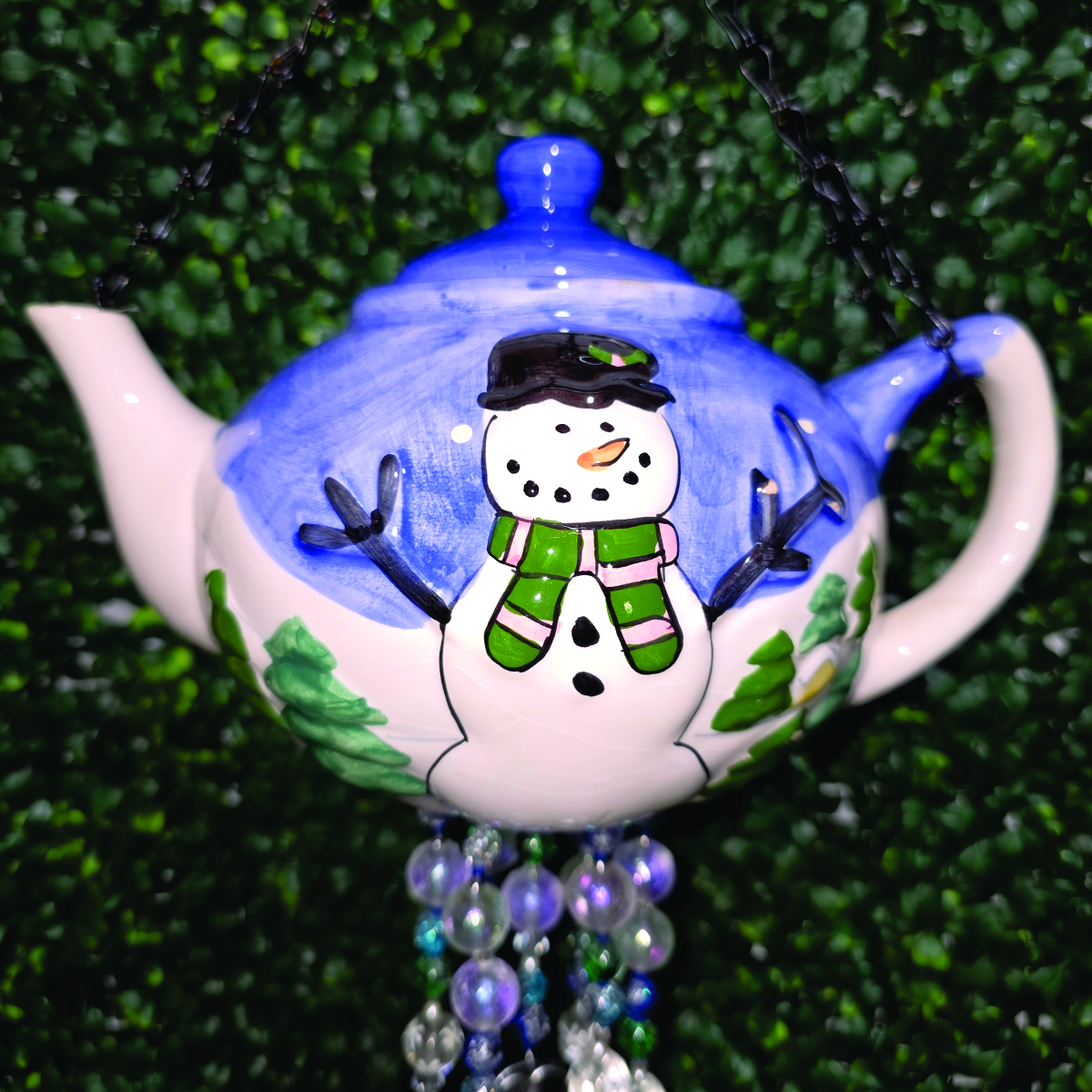 Winter Snowman Teapot Wind Chime – Image 3