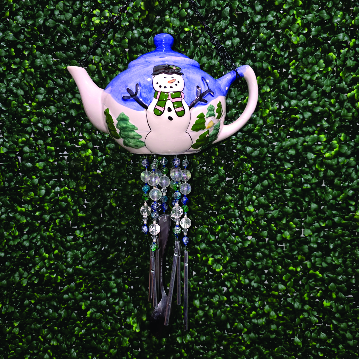 Winter Snowman Teapot Wind Chime – Image 1