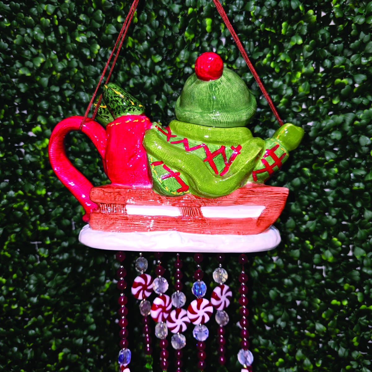 Winter Wishes Teapot Wind Chime – Image 3