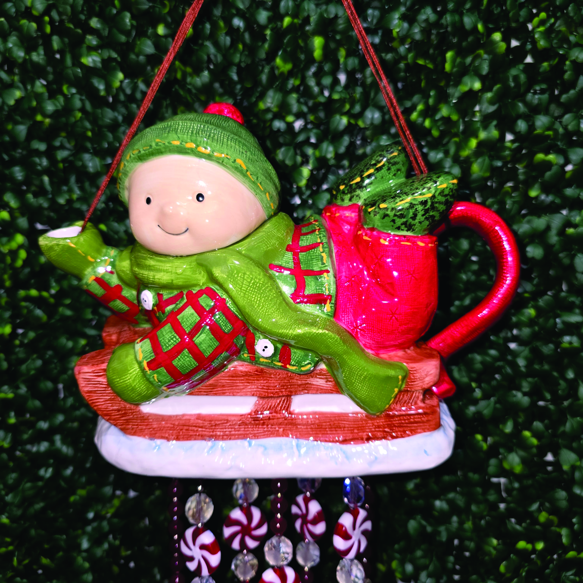 Winter Wishes Teapot Wind Chime – Image 4