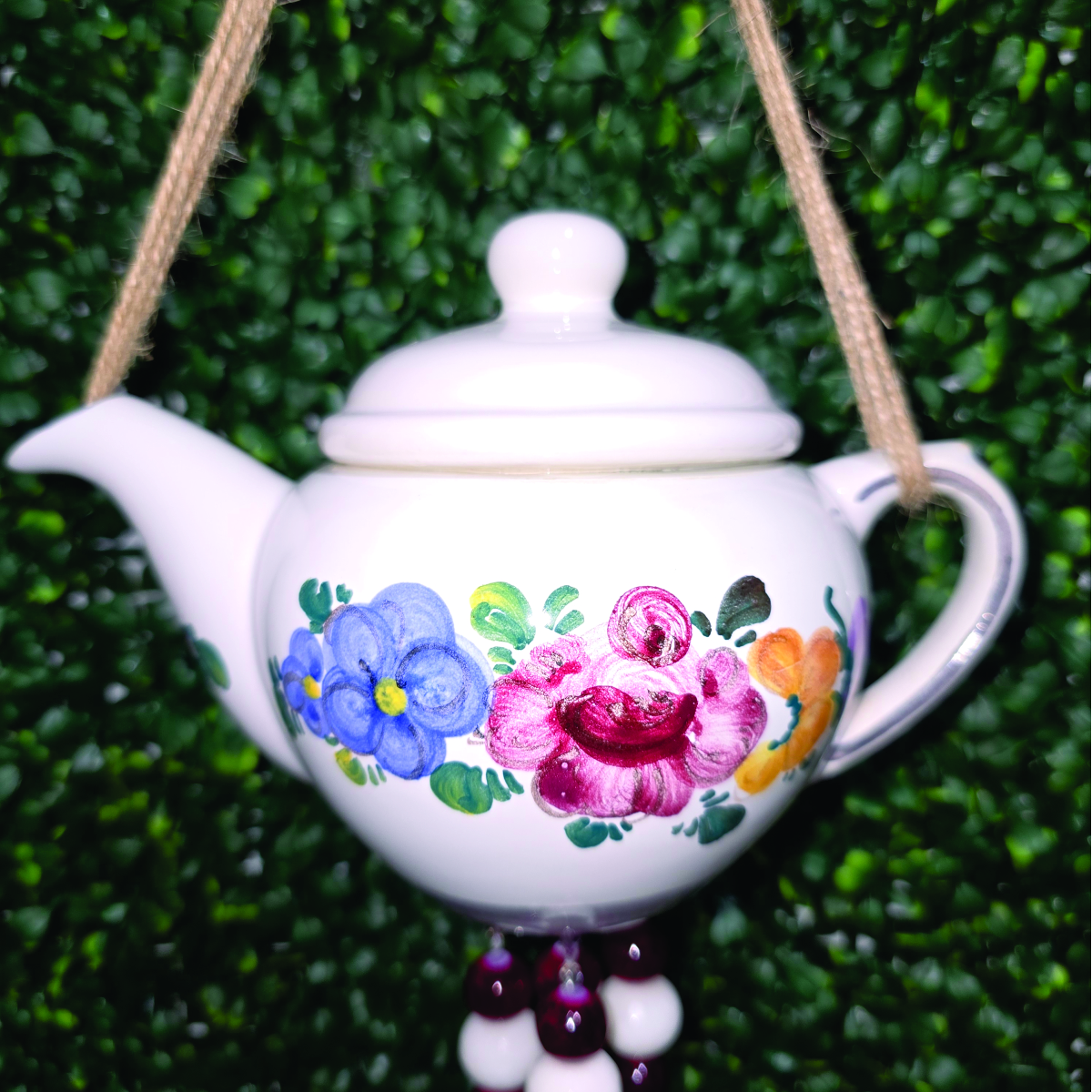 English Garden Mini Teapot Wind Chime – Image 2