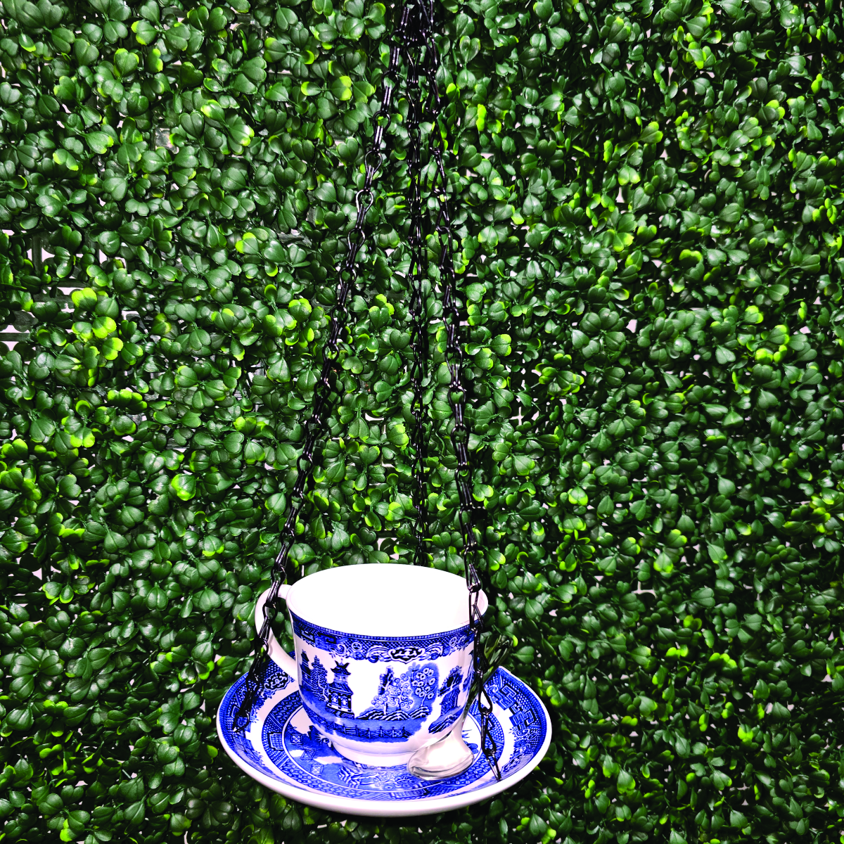 Blue Willow Hanging Teacup Bird Feeder | Johnson Brothers | Tea Time for the Birds™ – Image 2