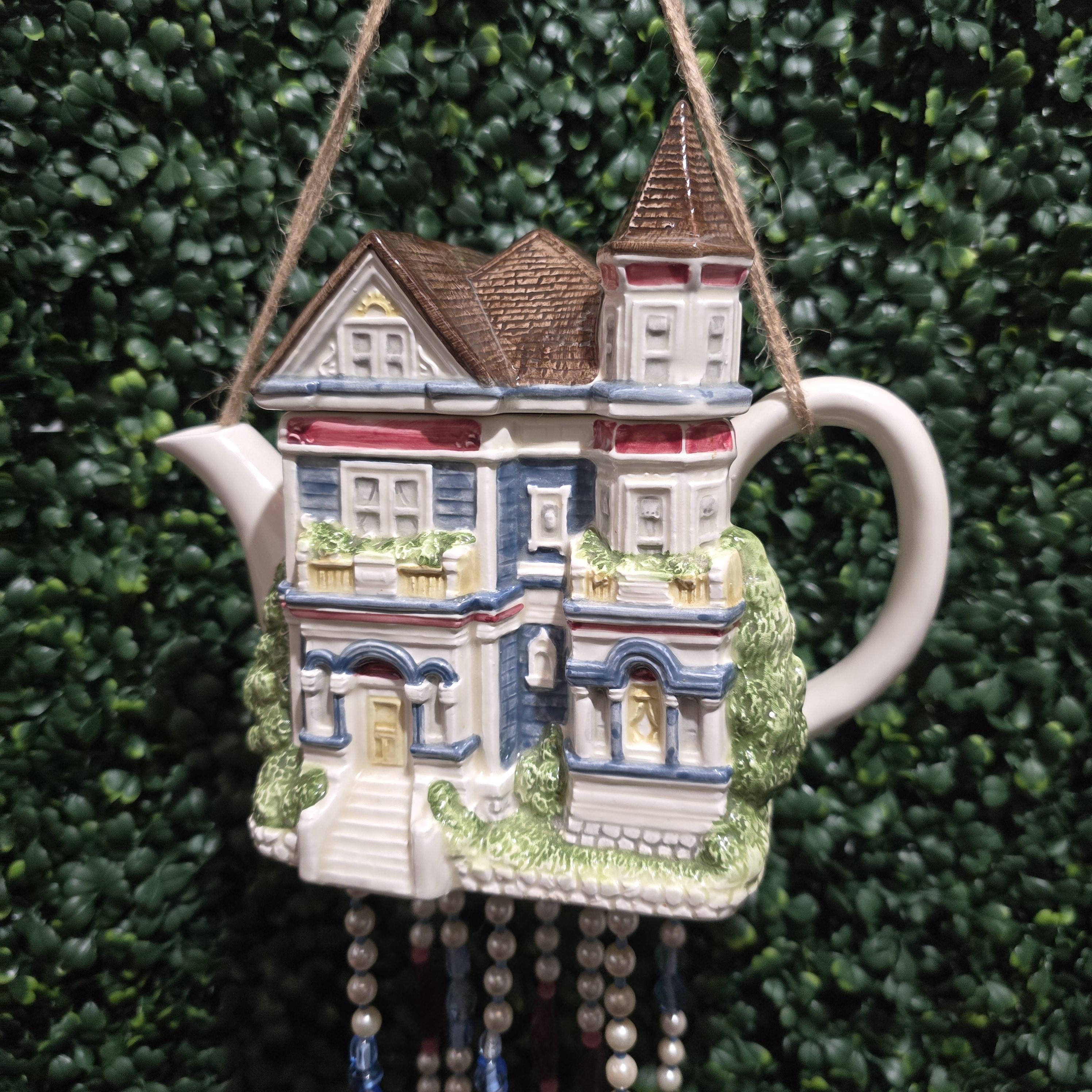 Victorian Teapot House Wind Chime – Handcrafted One-of-a-Kind Garden Art – Image 4