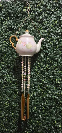 Blushing Garden Teapot Wind Chime – Image 1