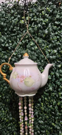 Blushing Garden Teapot Wind Chime – Image 2