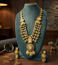 The Rajwada Empress Haar || Antique || Premium Alloys || High Grade Synthetic Stones || – Image 1