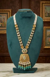 The Noor-e-Kashmir Lariat || Antique || Premium Alloys || High Grade Synthetic Stones || – Image 1