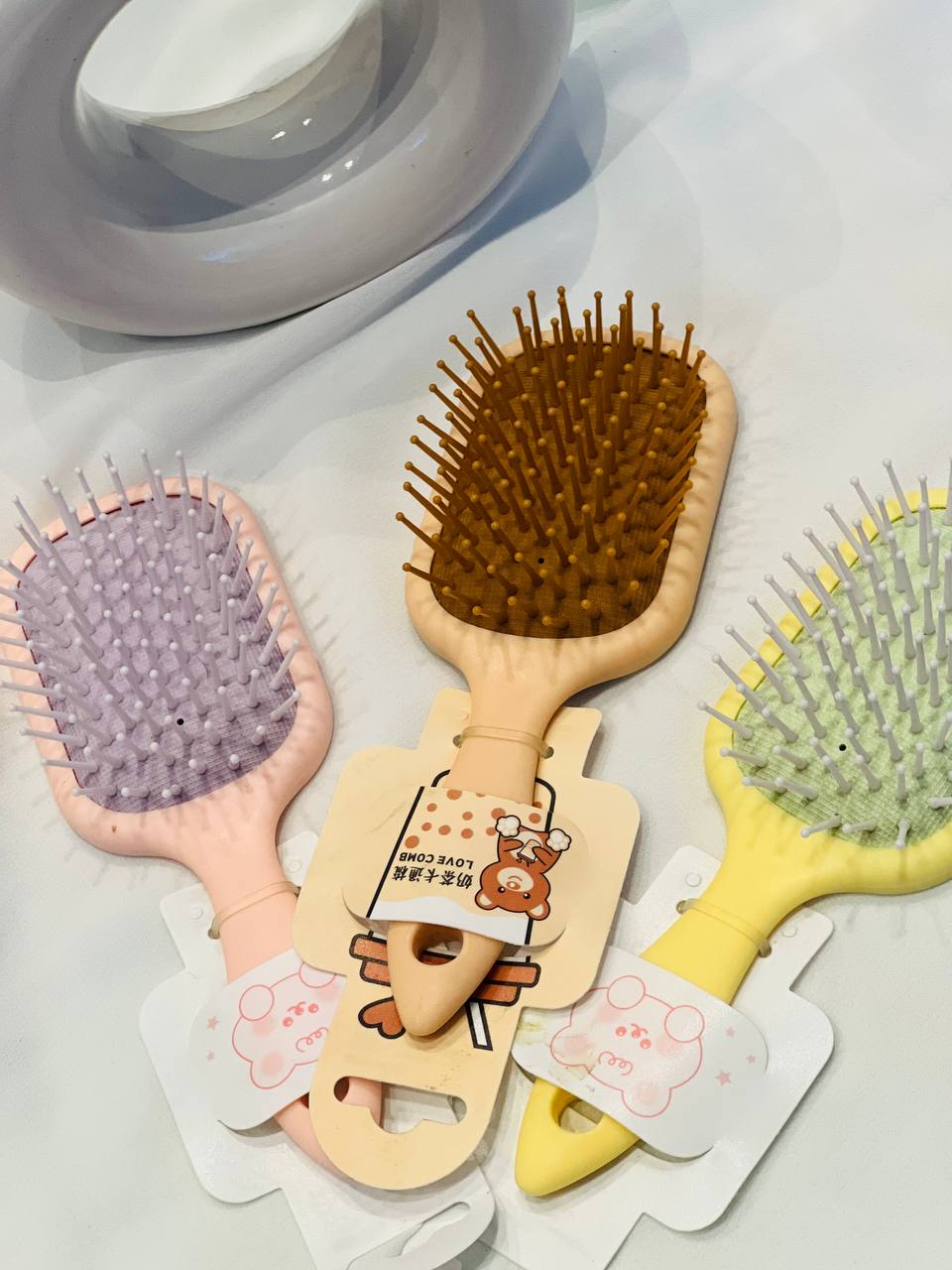 Honey Bear Mirror & Massage Paddle Brush – Image 2