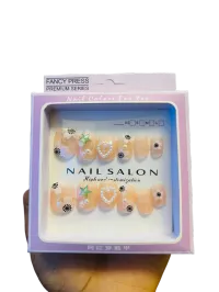 Artisan Hand-Painted Press-On Nails – Floral Fantasy