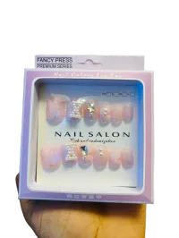 Artisan Hand-Painted Press-On Nails – Pink Petal Bow
