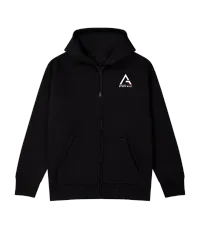 Zip Hoodie – White Logo, S