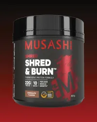 Musashi Shred & Burn Protein Powder – Chocolate, 340G