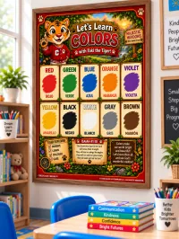 Childcare Cheero Colors Learning Poster | Senior, Pre-K 4’s Ages 48–59 Months – Image 1