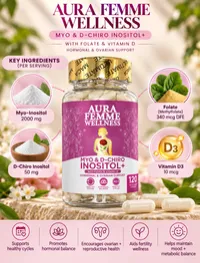 Aura Femme Wellness Myo & D-Chiro Inositol+ (120 caps) – Image 5