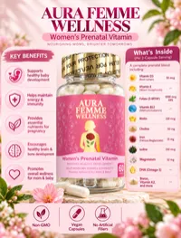 Aura Femme Wellness Women's Prenatal Vitamin (60 caps) – Image 5