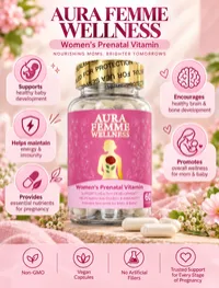 Aura Femme Wellness Women's Prenatal Vitamin (60 caps) – Image 6