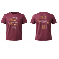Rooted In Faith T'shirt - Burgundy – Image 1
