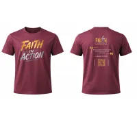 Faith In Action T'shirt - Burgundy – Image 1