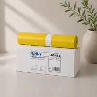 LDPE-Regenerat Müllsäcke, gelb, Typ 60 extra, 160 l, 600+300 x 1.100 mm, Kartoninhalt: 10 Rollen à 25 Stück – Image 1