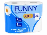 Toilettenpapier 2-lagig, 500 Blatt, Zellstoff weiß, 10 x 4 Rollen, schnell auflösend – Image 1