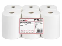 Handtuchrolle Autocut 20 cm, 1-lagig Zellstoff weiß, Ø 19,5 cm, 6 Rollen, 304 m – Image 1