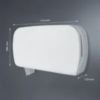 Jumbo Toilettenpapierspender, für 2 Rollen, weiß matt, für Rollen bis Ø 23 cm – Image 2