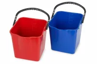 2 x 25 Liter Eimer (rot&blau) mit ergonomischem Henkel und Skala für Füllmenge – Image 1