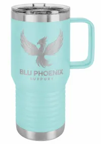 Blue Phoenix Support 20 Oz Tumbler with Handle – Light Blue 