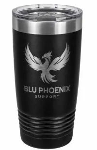 Blue Phoenix Support 20 Oz Tumbler – Black