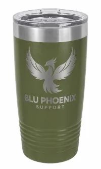 Blue Phoenix Support 20 Oz Tumbler – Hunter Green