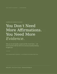 You Don't Need More Affirmations. You Need More Evidence. – PDF Download