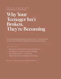 Why Your Teenager Isn't Broken, They're Becoming – PDF Download