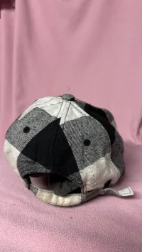 Black & White Checkered Cap – Image 2