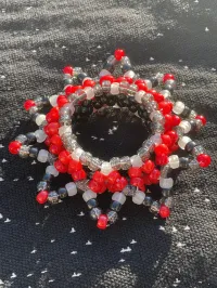 Red Glittery Mandala Cuff – Image 1