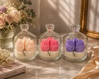 Luxury Floral Cloche Candle Collection – Elegant Decorative Scented Candles in Glass Dome – Image 4