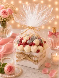 Luxury Soap Flower Box – Elegant Handmade Floral Gift Box – Ivory Petal Charm