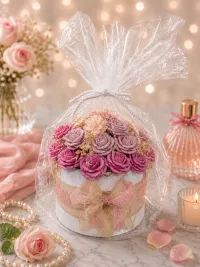 Luxury Soap Flower Box – Elegant Handmade Floral Gift Box – Rose Sage Elegance