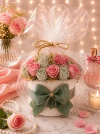Luxury Soap Flower Box – Elegant Handmade Floral Gift Box –  Blush Petal Charm