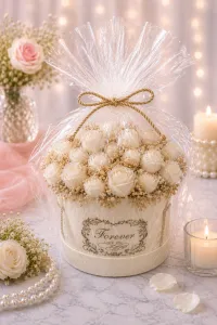 Forever Bloom Soap Flower Box – Ivory Elegance Bloom Box
