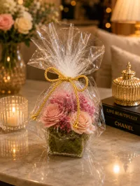 Rosé Elegance Floral Pot – Image 1