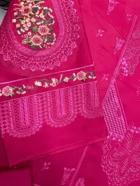 Saira Rizwan 3PC Lawn Suit Pink – Embroidered Summer Collection – Image 4