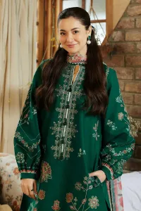 Zara Shahjahan 3PC Lawn Suit Green – Heavy Embroidered – Image 5