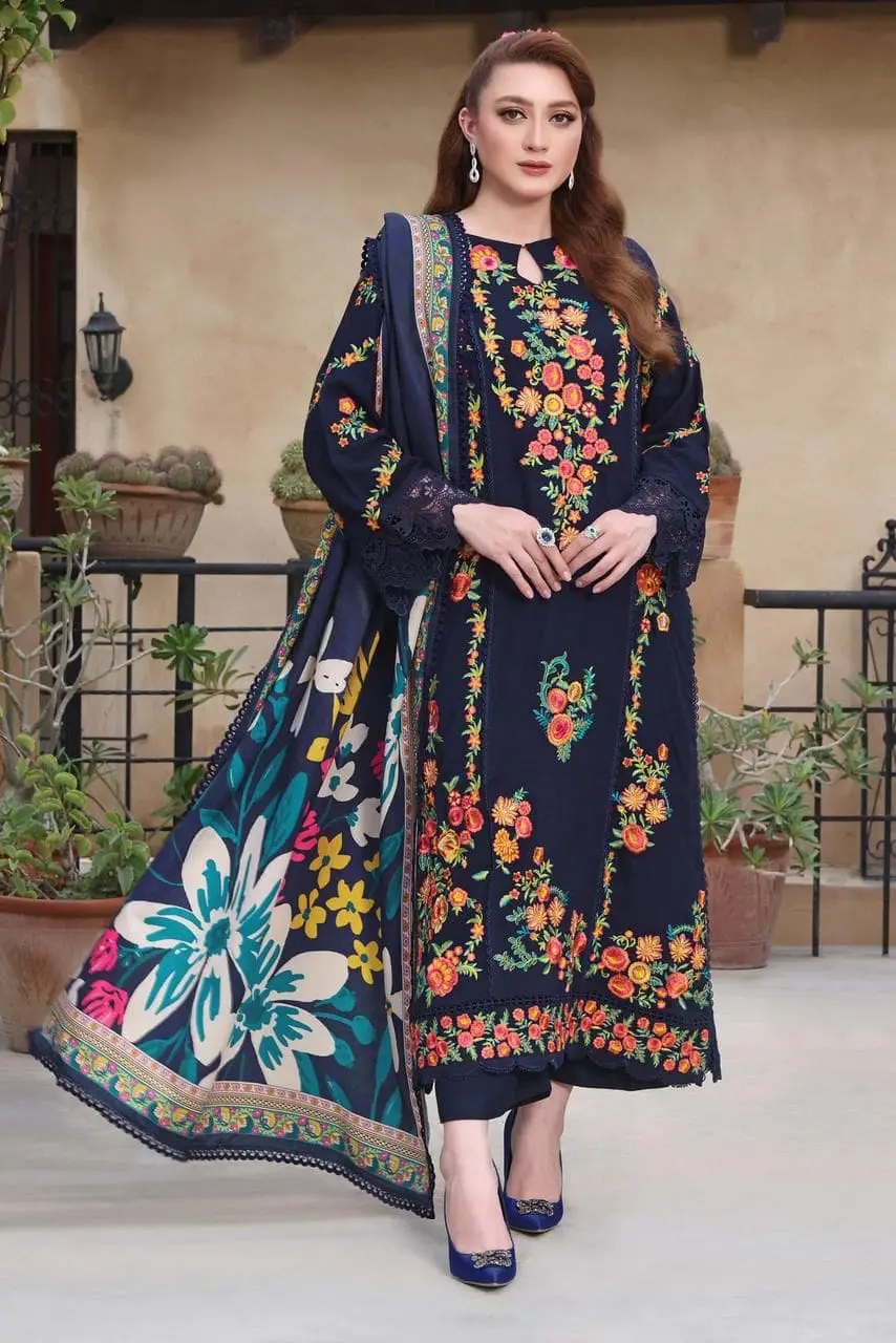 Aneelas 3 Piece Embroidered Lawn Suit – Image 1