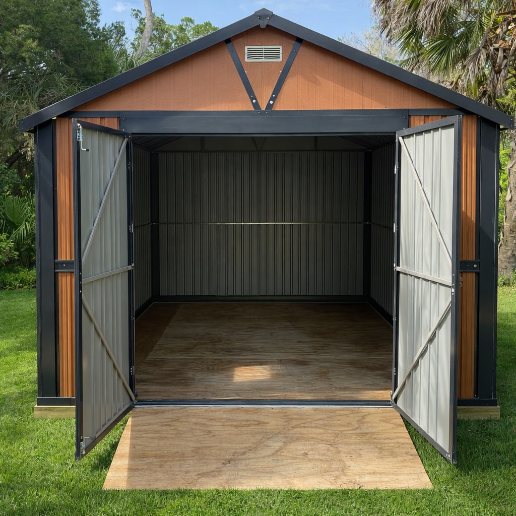 10x12 Pro Metal Storage Shed with Windows – Image 3