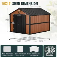 10x12 Pro Metal Storage Shed with Windows – Image 6